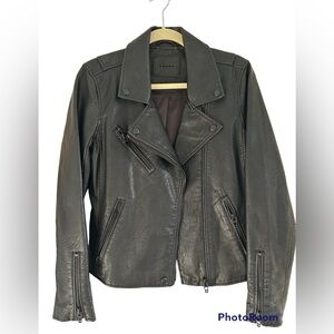 Blank NYC black “leather” moto jacket. Medium